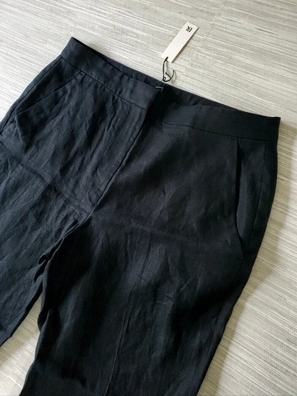 Banana Republic 100% Linen High Rise Slim Ankle Pants Black Size 12 NWT RT$120